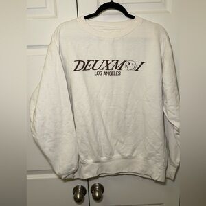 DeuxMoi White Merch Sweatshirt
